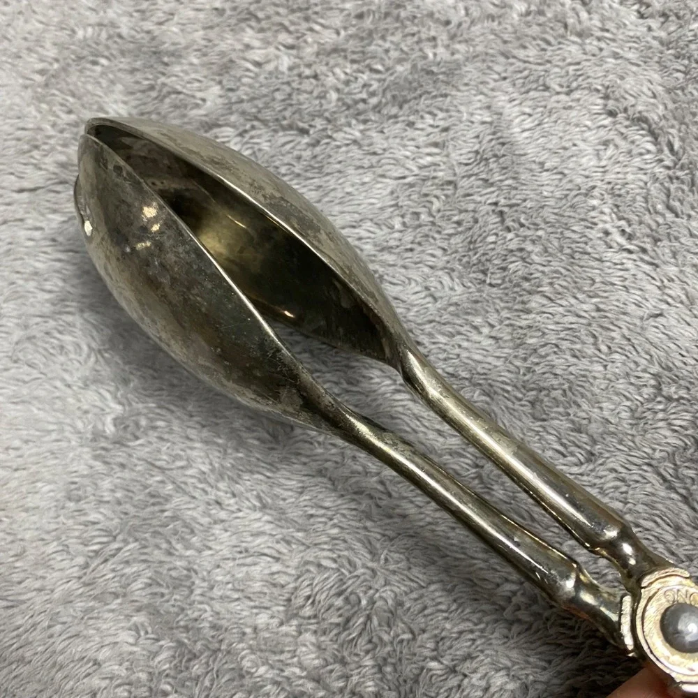 Vintage Silver Plated Pastry Tongs Scissor Serving Utensils Hong Kong